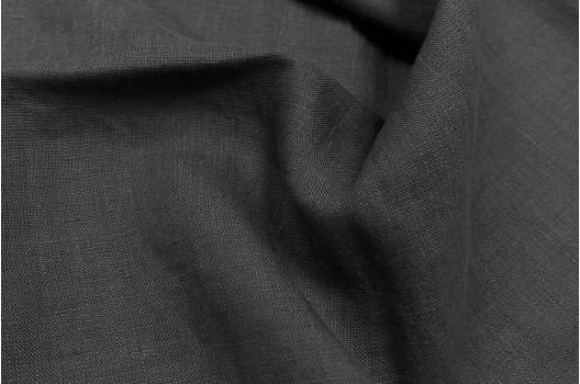 Лен костюмный с эффектом мятости 4С33 (1344), темно-серый