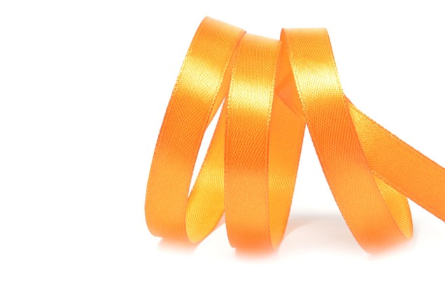 Лента атласная IDEAL, 12 мм, ярко-оранжевая