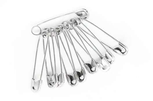 Булавки английские N2, средние 38 мм, никель, уп. 12 шт.