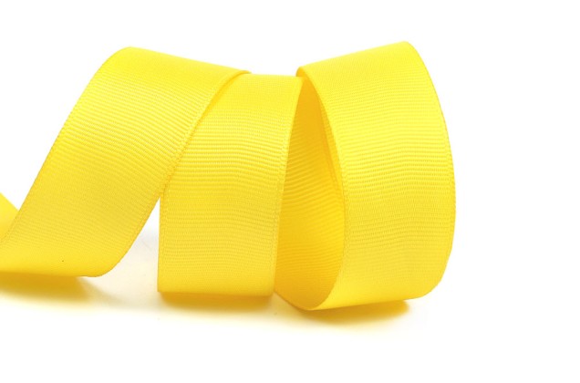 Лента репсовая IDEAL 25 мм, желтая (645)