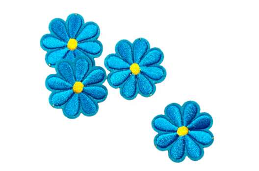 Термоаппликация Цветочек голубой, 3х3 см