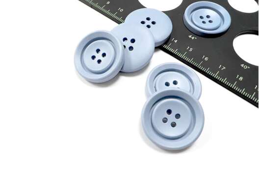 Пуговица пластиковая 4 прокола, 8960A, голубая, 28 мм