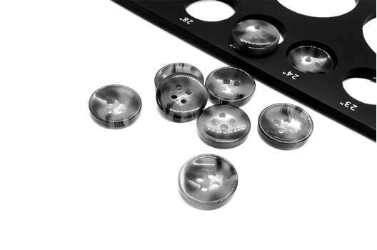 Пуговица пластиковая J.2010, 4 прокола, черная, 15 мм