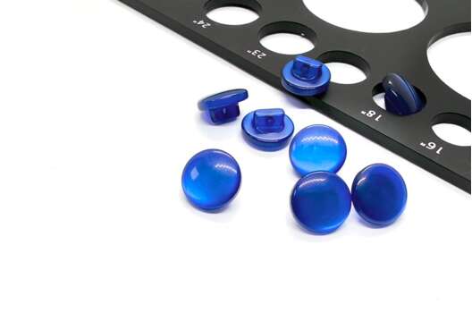 Пуговица пластиковая на ножке TBY.383, синий перламутр, 11 мм