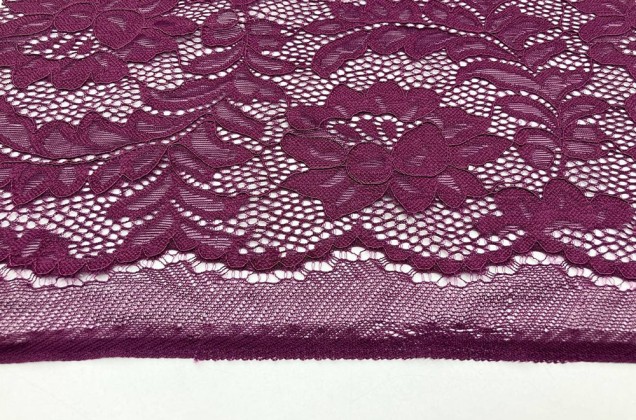 Кружевное полотно стрейч Дикая роза, фиолетовое 3