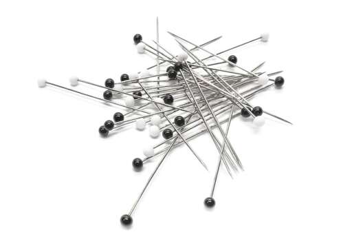 Булавки Aurora со стеклянной головкой, черно-белые, уп. 100 шт.