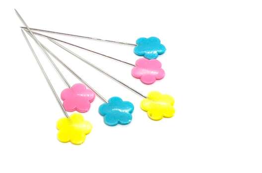 Булавки Aurora с плоской головкой, Цветочек, уп. 15 шт.