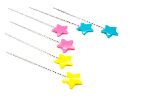 Булавки Aurora с плоской головкой, Звездочка, уп. 15 шт.