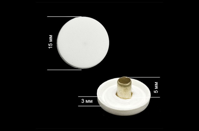 Кнопки установочные New Star ALFA (S-образная) 15 мм, никель с белой шляпкой 1