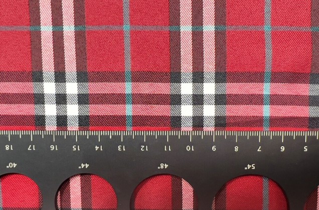 Подкладочная ткань (РВ 93/941), Шотландская клетка красная 2