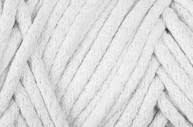 Шнур круглый, с наполнителем, х/б, вязаное плетение, 8 мм, белый