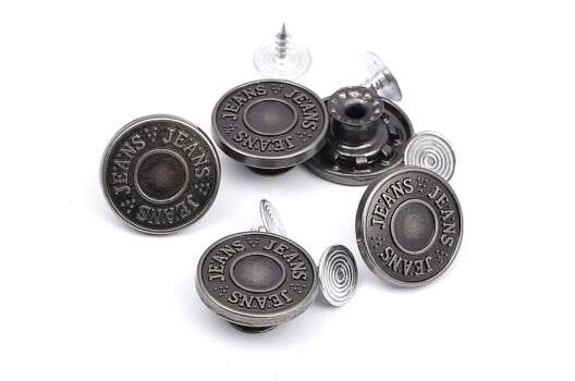 Пуговица джинсовая, 17 мм, античное серебро