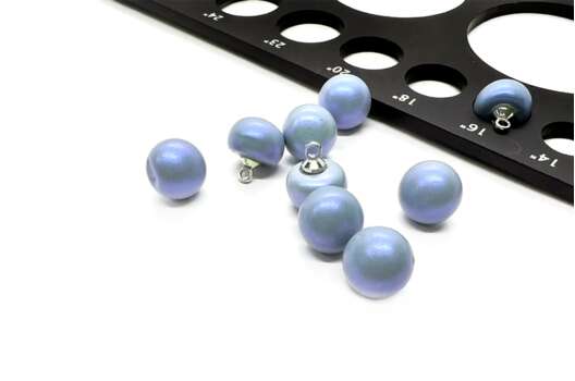 Пуговица пластиковая на ножке GE02, серо-голубой хамелеон, 10 мм