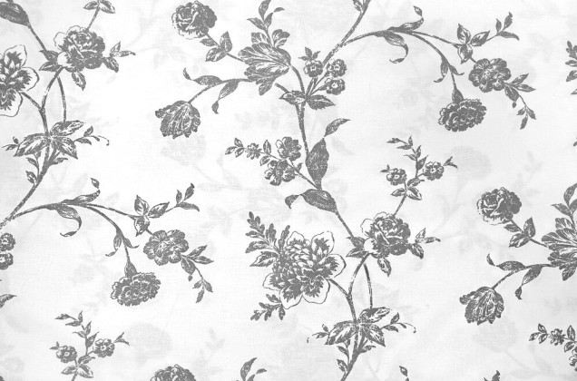 Ранфорс (поплин LUX) 240 см, Контуры серых цветов на белом