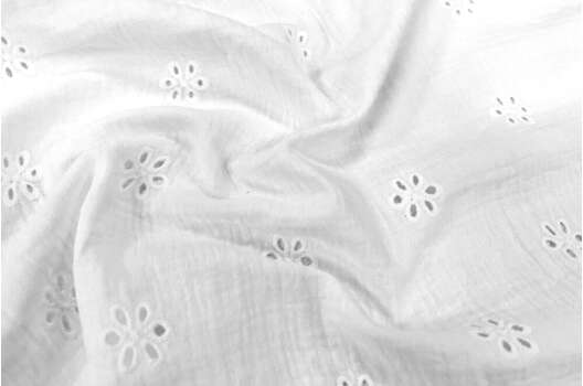 Муслин Шитье жатый 2-х слойный, белый