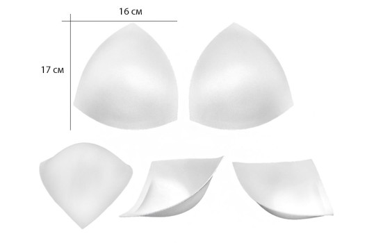 Чашечки корсетные с эффектом push-up треугольные, размер 80, белые