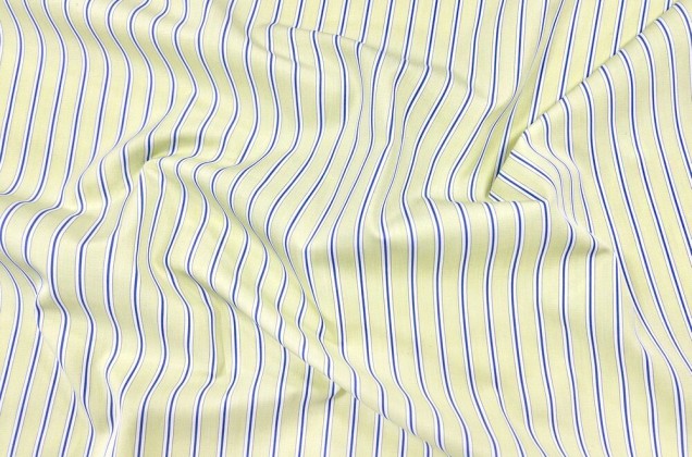 Рубашечный хлопок Yves Saint Laurent, полоска бледно-желтая, арт.11720, Италия 2