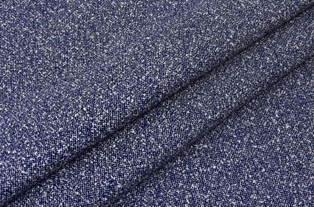 Костюмно-плательная ткань с шерстью, сине-белая, арт.10426, Италия