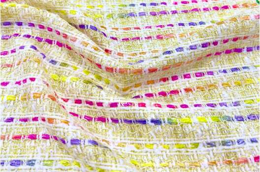 Костюмный Твид Шамбрей, разноцветный желтый, арт.12027, Италия