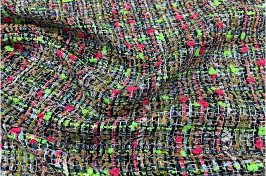 Костюмный Твид Шамбрей, разноцветный черный, арт.10098, Италия