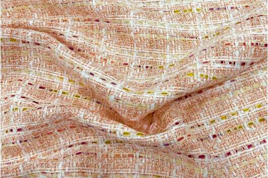 Костюмный Твид Шамбрей, персиковый, арт.12026, Италия