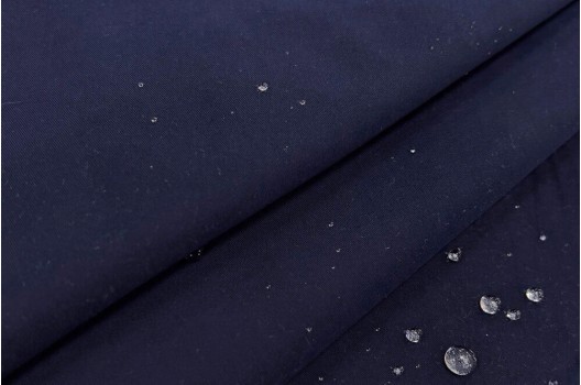 Курточно-плащевая ткань водонепроницаемая, темно-синяя, арт.12002, Италия