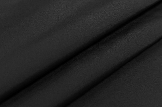 Курточно-плащевая ткань с шелком, черная, арт.11771, Италия 1