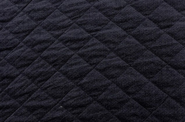 Курточная стежка на синтепоне двусторонняя, велюр темно-синий, арт.11878, Италия