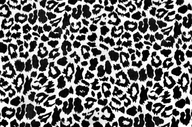 Муслин двухслойный жатый 135 см, Леопард черно-белый