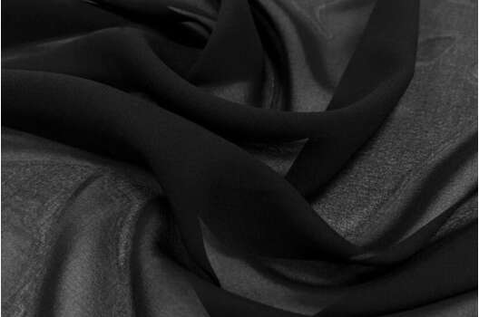 Шифон однотонный, черный, 40 гр/м2