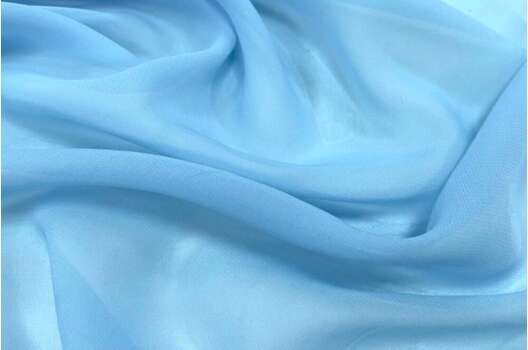 Шифон однотонный, голубой, Китай