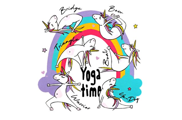 Термонаклейка, Yoga Time Единорожка, 15х14.5 см