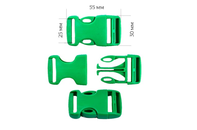 Фастекс (застежка) пластиковый, 25 мм, зеленый