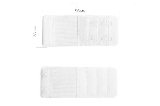 Удлинитель для бюстгальтера на 2 крючка, белый, 38 мм