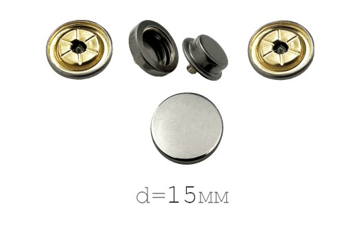 Кнопки установочные KP11, двухсторонние, никель, 15 мм