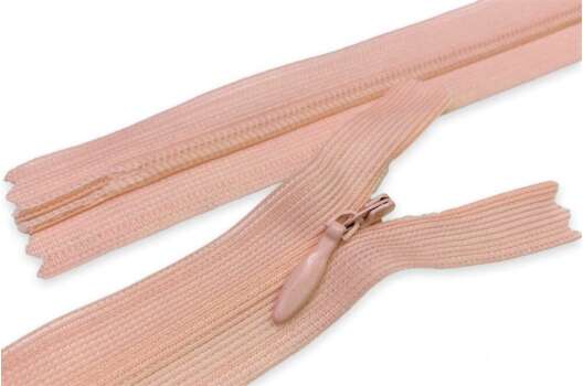 Молния потайная персиковая (153), тип 3, неразъемная, 35 см, Турция