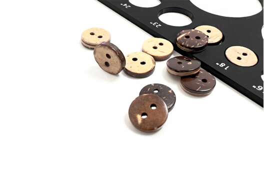 Пуговица кокос KO01, 2 прокола, деревянная, 11.5 мм