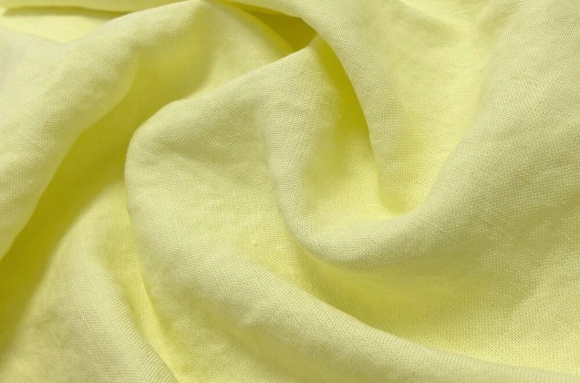 Лен с вискозой костюмный 20С141 (1931) эффект мятости, лимонно-желтый 3