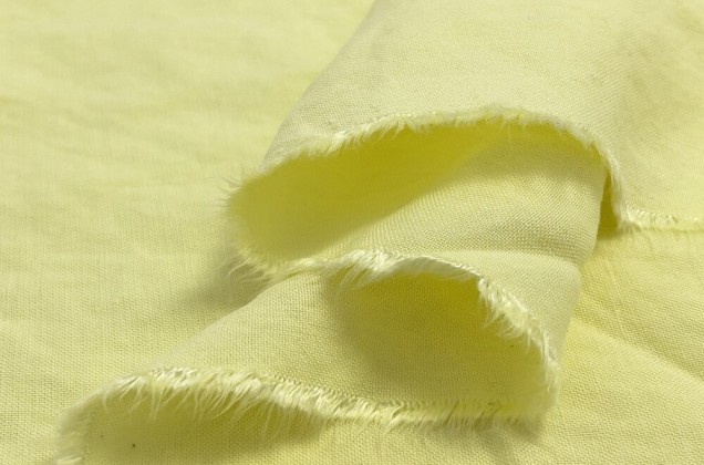 Лен с вискозой костюмный 20С141 (1931) эффект мятости, лимонно-желтый 2