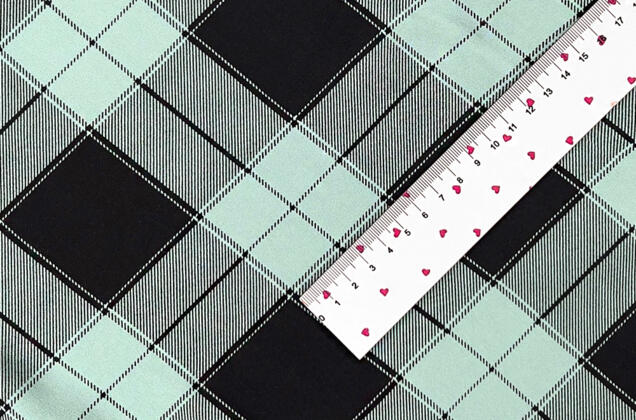 Штапель, Клетка крупная 5х5 см, черно-мятная, Турция 1