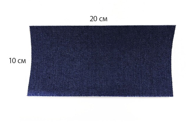 Самоклеящаяся заплатка джинсовая, темно-синяя, 10х20 см 1