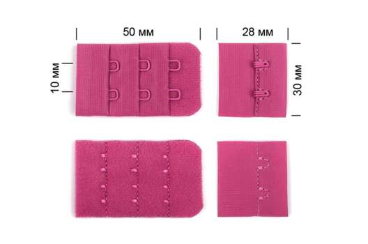 Застежка с крючками 3х2, розовый рубин (S256)