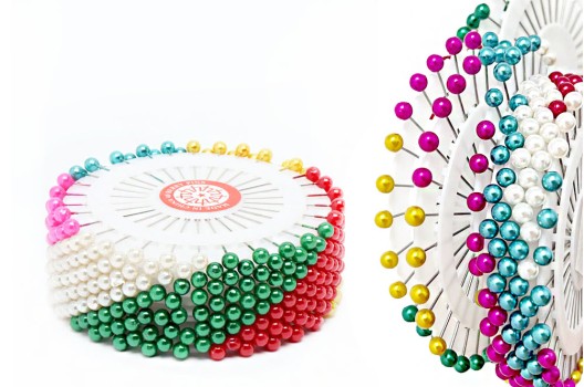 Булавки на пластине круглые головки, Ромашка, разноцветные, 46 мм
