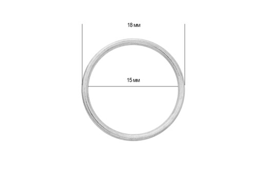 Кольцо для бюстгальтера H1404, металл, никель, 15 мм