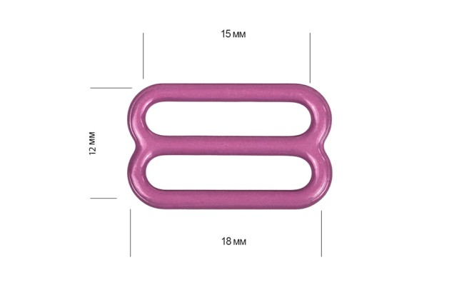 Регулятор для бюстгальтера, металл, розовый рубин (S256), 15 мм