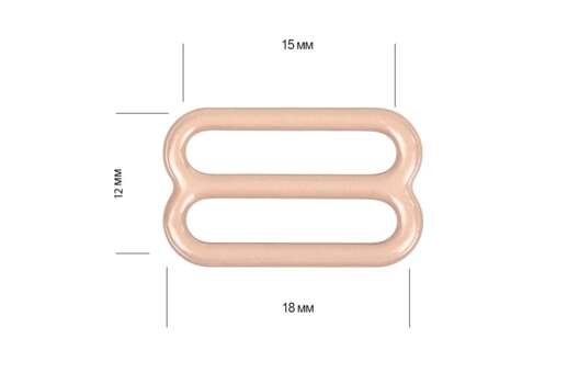 Регулятор для бюстгальтера, металл, бежевый (74010), 15 мм