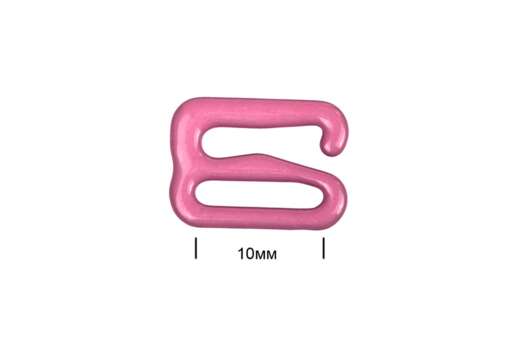 Крючок для бюстгальтера, металл, розовый рубин (S256), 10 мм