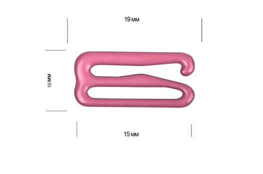 Крючок для бюстгальтера, металл, розовый рубин (S256), 15 мм