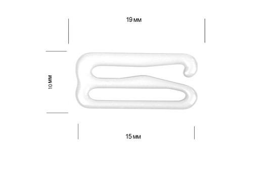 Крючок для бюстгальтера, металл, белый, 15 мм