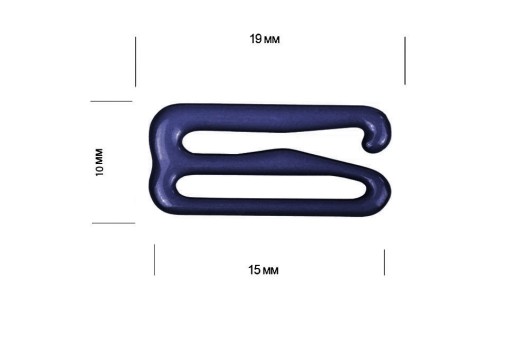 Крючок для бюстгальтера, металл, темно-синий (S919), 15 мм